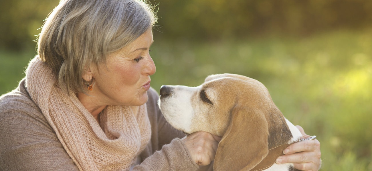 Homepage rotator with senior woman and dog